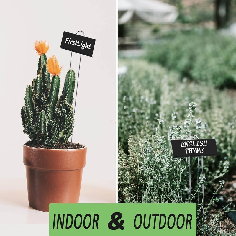 GHAMYEE 30pcs Plant Labels for Outdoor Garden Waterproof Plant Markers for Outdoor Plants, 11inch Metal Plant Tags and Labels Garden Markers for Seedlings Herbs Vegetable Greenhouse Gifts (Black) - Image 3